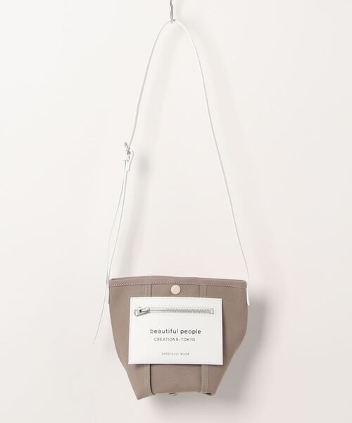 beautiful people(ビューティフルピープル)の「beautiful people lining logo pocket mini shoulder bag 7325611967(ショルダーバッグ・レディース・ブラック/グレー/オフホワイト・FREE)」の9枚目の写真
