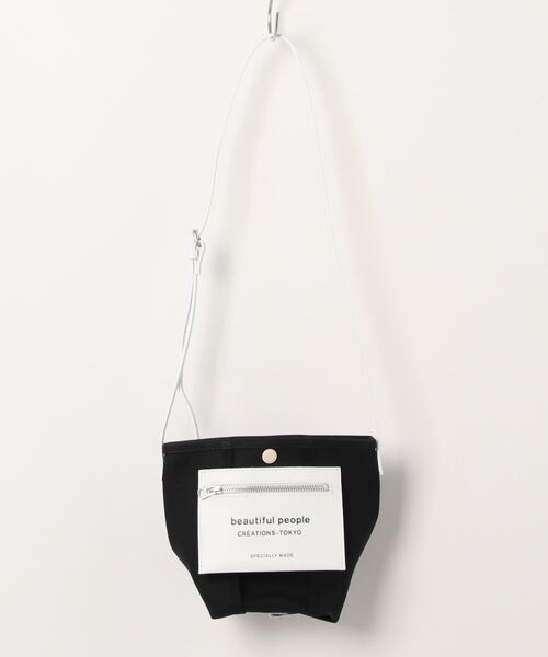 beautiful people(ビューティフルピープル)の「beautiful people lining logo pocket mini shoulder bag 7325611967(ショルダーバッグ・レディース・ブラック/グレー/オフホワイト・FREE)」の8枚目の写真
