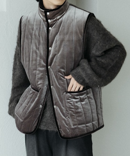 epnok（エプノック）の「ベロアキルティング中綿ベスト（ベスト）」 - WEAR