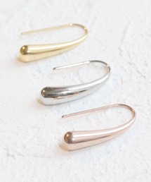【2size展開】金属アレルギー対応 ステンレスティアドロップフックピアス