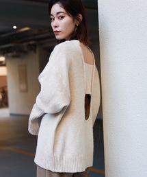 【led.tokyo】バックオープンデザインニットプルオーバー