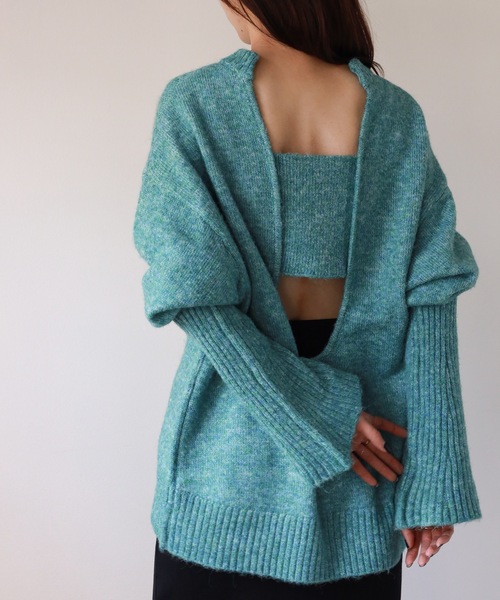 led.tokyo（レッドトウキョウ）の「【led.tokyo】バックオープンデザインニットプルオーバー（ニット/セーター・レディース・アイボリー/ブルー・FREE）」の18枚目の写真