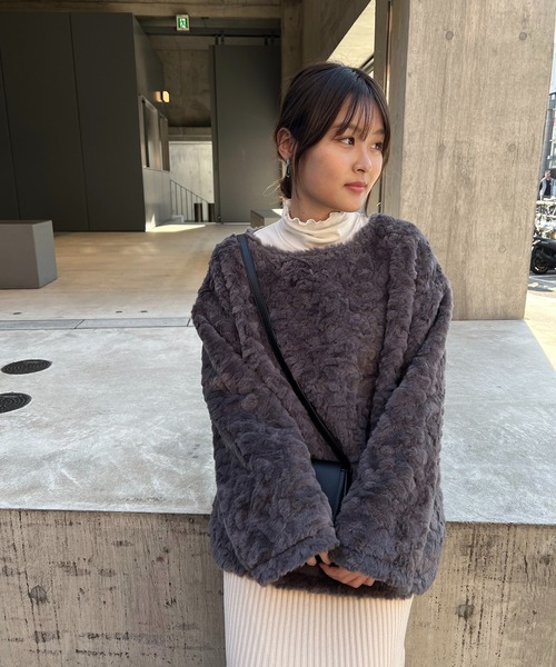 Brownie（ブラウニー）の「Brownie BIGシルエットフェイクファープルオーバー（その他トップス・レディース・モカ/グレー/アイボリー・FREE）」の20枚目の写真