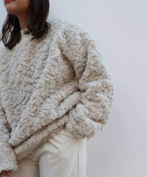 Brownie（ブラウニー）の「Brownie BIGシルエットフェイクファープルオーバー（その他トップス・レディース・モカ/グレー/アイボリー・FREE）」の4枚目の写真