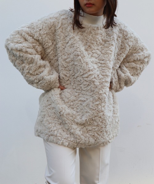 Brownie（ブラウニー）の「Brownie BIGシルエットフェイクファープルオーバー（その他トップス・レディース・モカ/グレー/アイボリー・FREE）」の5枚目の写真