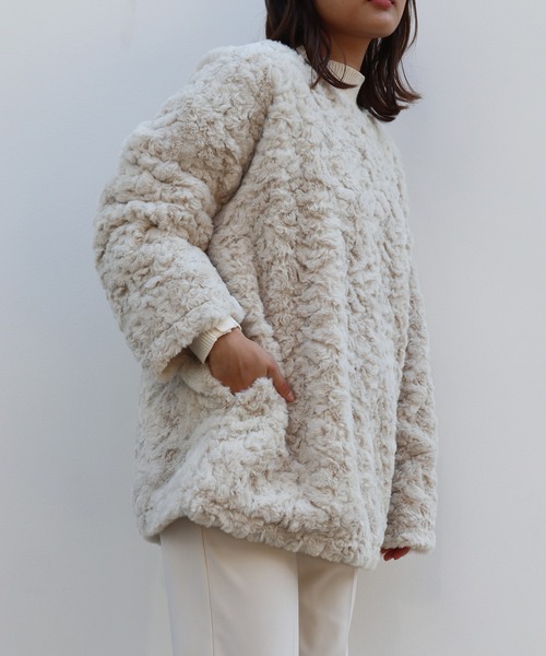 Brownie（ブラウニー）の「Brownie BIGシルエットフェイクファープルオーバー（その他トップス・レディース・モカ/グレー/アイボリー・FREE）」の6枚目の写真