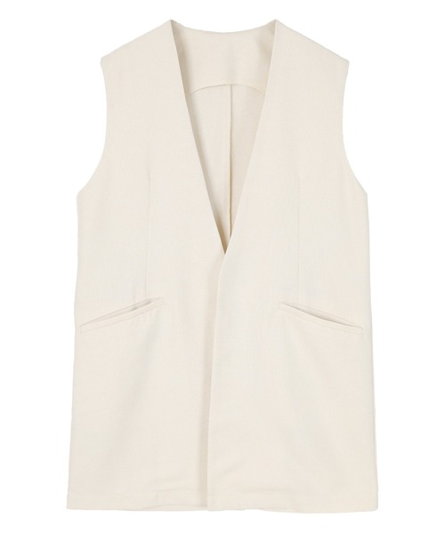 UR'S（ユアーズ）の「リネンライクVネックノーカラージレ（ノーカラージャケット・レディース・アイボリー/ブラック/ベージュ系その他/ブルー系その他/ダークブラウン・S/M/L）」の10枚目の写真