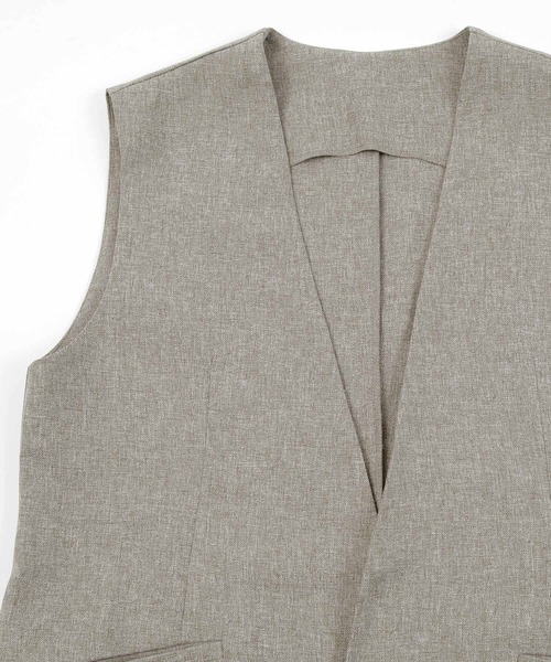 UR'S（ユアーズ）の「リネンライクVネックノーカラージレ（ノーカラージャケット・レディース・アイボリー/ブラック/ベージュ系その他/ブルー系その他/ダークブラウン・S/M/L）」の12枚目の写真
