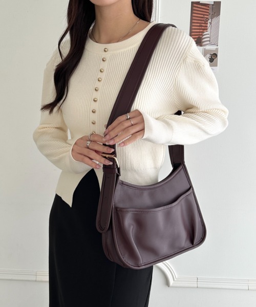 セール】太ベルト2WAY PU素材 ショルダーバッグ（ショルダーバッグ