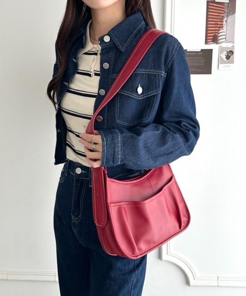 セール】太ベルト2WAY PU素材 ショルダーバッグ（ショルダーバッグ