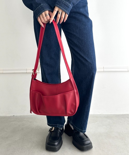 セール】太ベルト2WAY PU素材 ショルダーバッグ（ショルダーバッグ