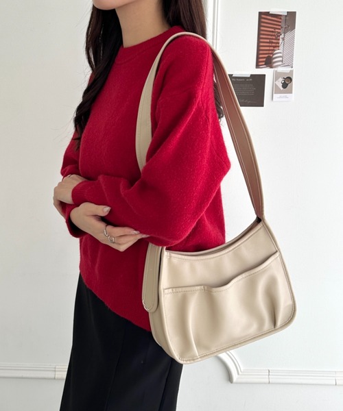 セール】太ベルト2WAY PU素材 ショルダーバッグ（ショルダーバッグ