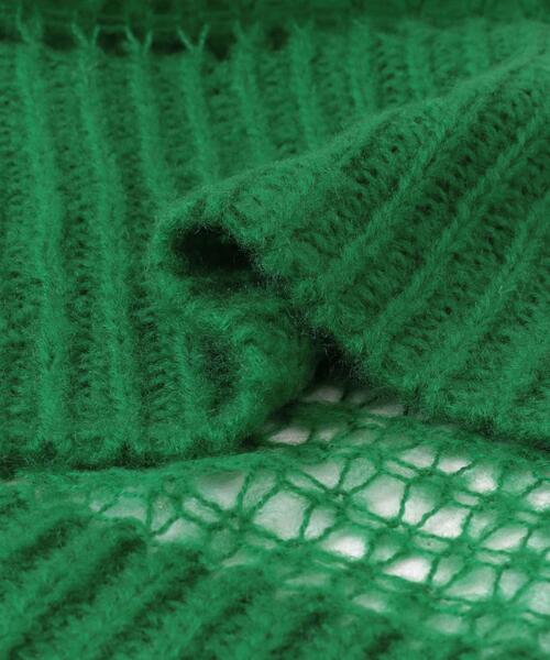 SENSE OF PLACE by URBAN RESEARCH（センスオブプレイスバイアーバンリサーチ）の「メッシュルーズセーター（ニット/セーター・レディース・グリーン/アイボリー/ブラック・ONE）」の6枚目の写真
