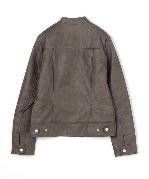 NICOLE white（ニコルホワイト）の「フェイクレザー シングルライダースジャケット（ライダースジャケット・レディース・アッシュグレー/ブラック/ベージュ・FREE）」の19枚目の写真