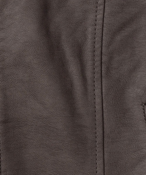 NICOLE white（ニコルホワイト）の「フェイクレザー シングルライダースジャケット（ライダースジャケット・レディース・アッシュグレー/ブラック/ベージュ・FREE）」の12枚目の写真