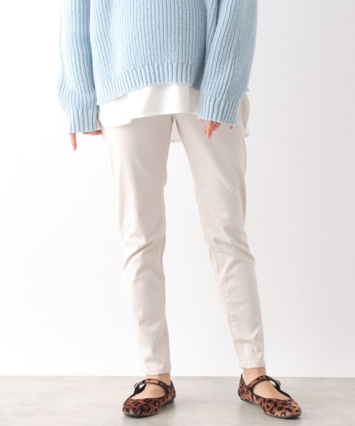 LEPSIM（レプシィム）の「マタニティ／ストレッチ無地スリムパンツ　346992（マタニティウェア/グッズ・レディース・アイボリー/ブラック・SMALL/LARGE/MEDIUM）」の10枚目の写真