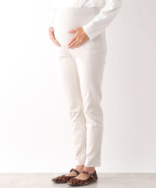 LEPSIM（レプシィム）の「マタニティ／ストレッチ無地スリムパンツ　346992（マタニティウェア/グッズ・レディース・アイボリー/ブラック・SMALL/LARGE/MEDIUM）」の15枚目の写真