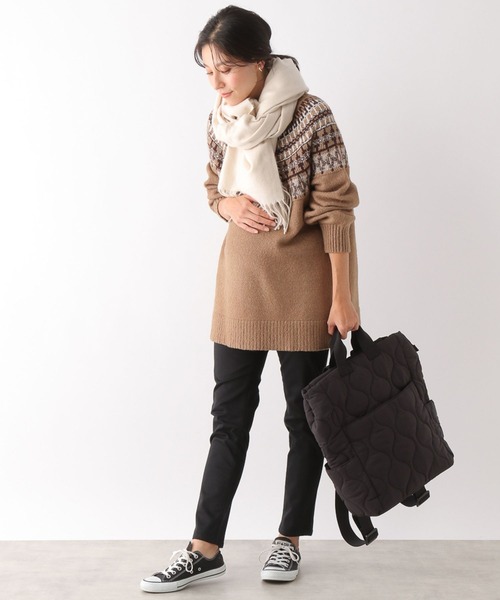 LEPSIM（レプシィム）の「マタニティ／ストレッチ無地スリムパンツ　346992（マタニティウェア/グッズ・レディース・アイボリー/ブラック・SMALL/LARGE/MEDIUM）」の6枚目の写真