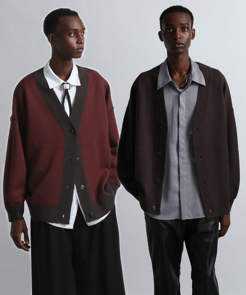 HARE(ハレ)の「リバーシブルデザインオーバーカーディガン(HARE)(カーディガン/ボレロ・メンズ・ブラウン/オレンジ/ブラック/ブラウン系その他・SMALL/MEDIUM)」の4枚目の写真