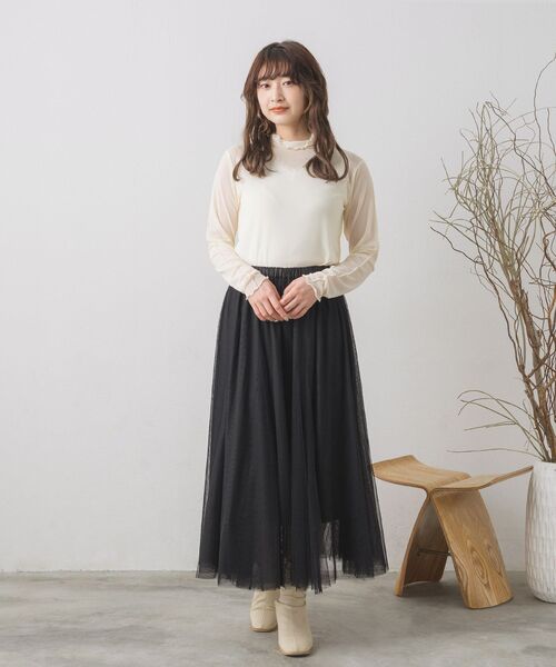 RETRO GIRL（レトロガール）の「シアーレイヤードHNインナー（Tシャツ/カットソー・レディース・ブラック/オレンジ系その他/ブラック系その他/グリーン/ホワイト・FREE）」の20枚目の写真