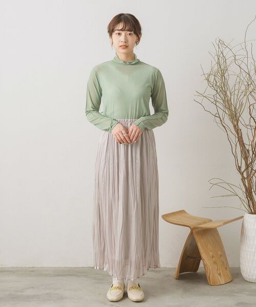 RETRO GIRL（レトロガール）の「シアーレイヤードHNインナー（Tシャツ/カットソー・レディース・ブラック/オレンジ系その他/ブラック系その他/グリーン/ホワイト・FREE）」の13枚目の写真