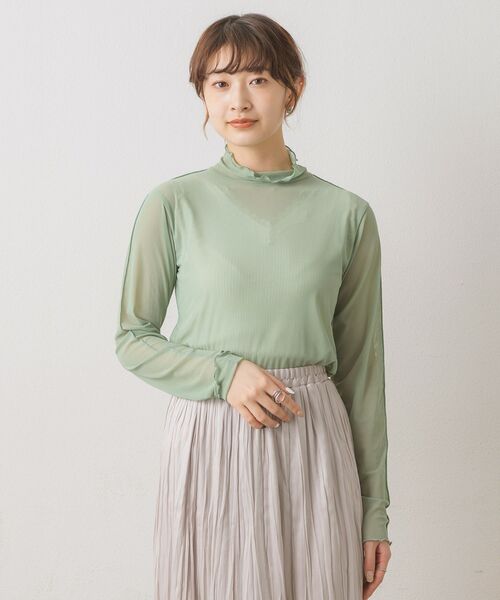 RETRO GIRL（レトロガール）の「シアーレイヤードHNインナー（Tシャツ/カットソー・レディース・ブラック/オレンジ系その他/ブラック系その他/グリーン/ホワイト・FREE）」の17枚目の写真