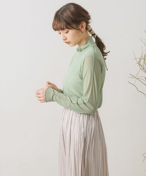 RETRO GIRL（レトロガール）の「シアーレイヤードHNインナー（Tシャツ/カットソー・レディース・ブラック/オレンジ系その他/ブラック系その他/グリーン/ホワイト・FREE）」の18枚目の写真