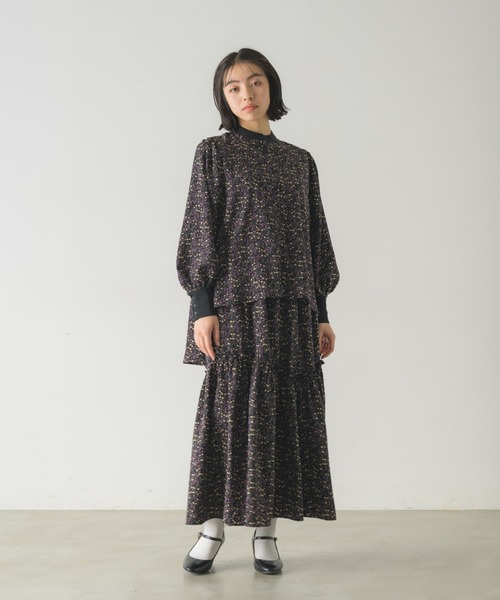 idem(イデム)の「flower frill tiered skirt/小花柄ティアードスカート【Sサイズ展開あり】(スカート・レディース・ブラック/ベージュ・FREE/SMALL)」の17枚目の写真