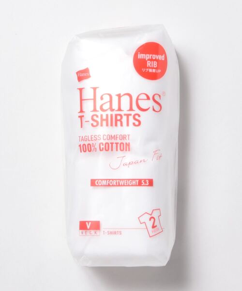 HANES(ヘインズ)の「【Hanes/ヘインズ】【JAPAN FIT】ジャパンフィット 2枚組VネックTシャツ 透けにくい5.3oz パックT 無地(Tシャツ/カットソー・メンズ・ホワイト・SMALL/MEDIUM/X-LARGE/LARGE)」の7枚目の写真