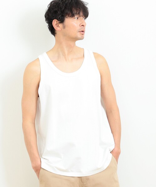B:MING by BEAMS（ビーミングバイビームス）の「B:MING by BEAMS / 天竺 ワイドフィット タンクトップ（タンクトップ・メンズ・ブラック/オフホワイト・SMALL/MEDIUM/LARGE/X-LARGE）」の2枚目の写真