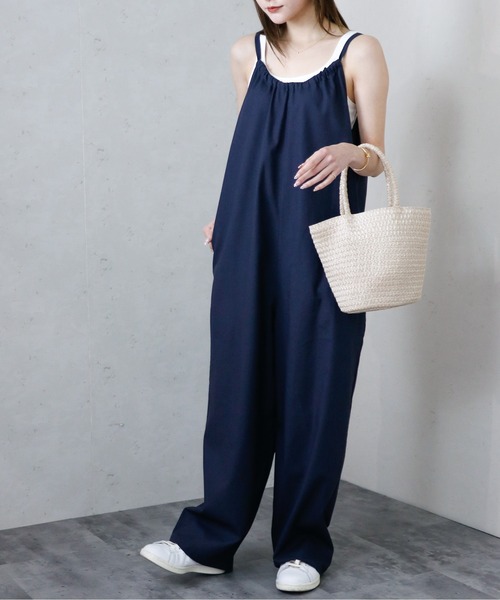 Per sist ence（パーシエンス）の「Per sist ence/パーシエンス　バックリボンサロペット（サロペット/オーバーオール・レディース・グリーン/ネイビー/ダークグレー/アイボリー・FREE）」の4枚目の写真