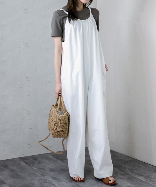 Per sist ence（パーシエンス）の「Per sist ence/パーシエンス　バックリボンサロペット（サロペット/オーバーオール・レディース・グリーン/ネイビー/ダークグレー/アイボリー・FREE）」の2枚目の写真