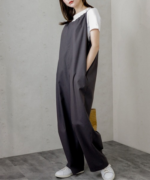 Per sist ence（パーシエンス）の「Per sist ence/パーシエンス　バックリボンサロペット（サロペット/オーバーオール・レディース・グリーン/ネイビー/ダークグレー/アイボリー・FREE）」の9枚目の写真