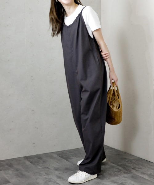 Per sist ence（パーシエンス）の「Per sist ence/パーシエンス　バックリボンサロペット（サロペット/オーバーオール・レディース・グリーン/ネイビー/ダークグレー/アイボリー・FREE）」の10枚目の写真