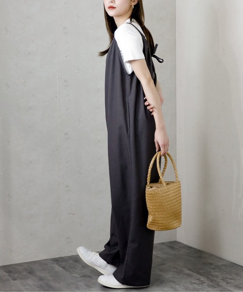 Per sist ence（パーシエンス）の「Per sist ence/パーシエンス　バックリボンサロペット（サロペット/オーバーオール・レディース・グリーン/ネイビー/ダークグレー/アイボリー・FREE）」の11枚目の写真