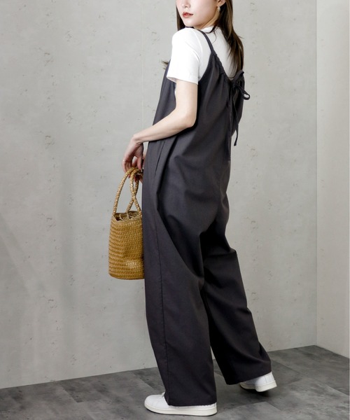 Per sist ence（パーシエンス）の「Per sist ence/パーシエンス　バックリボンサロペット（サロペット/オーバーオール・レディース・グリーン/ネイビー/ダークグレー/アイボリー・FREE）」の12枚目の写真