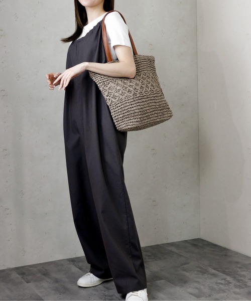 Per sist ence（パーシエンス）の「Per sist ence/パーシエンス　バックリボンサロペット（サロペット/オーバーオール・レディース・グリーン/ネイビー/ダークグレー/アイボリー・FREE）」の18枚目の写真