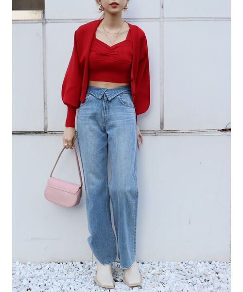 EVRIS（エヴリス）の「アンサンブルニットトップス（カーディガン/ボレロ・レディース・ブラック/アイボリー/レッド/ブルー・FREE）」の17枚目の写真