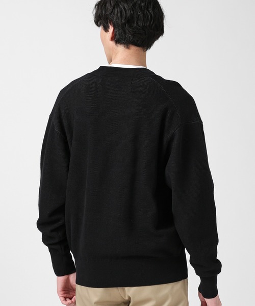 NANO universe（ナノユニバース）の「LB.03/コットンシルケット鹿の子ビッグVネックニット（ニット/セーター・メンズ・グリーン/モカ/ネイビー/レッド/ブラック・S/M/L）」の14枚目の写真