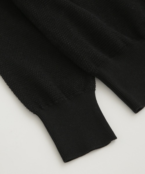 NANO universe（ナノユニバース）の「LB.03/コットンシルケット鹿の子ビッグVネックニット（ニット/セーター・メンズ・グリーン/モカ/ネイビー/レッド/ブラック・S/M/L）」の18枚目の写真