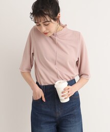 Cutie Blonde | ストライプ調 5分袖メローインナー(Tシャツ/カットソー)