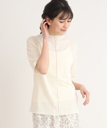 Cutie Blonde | ストライプ調 5分袖メローインナー(Tシャツ/カットソー)