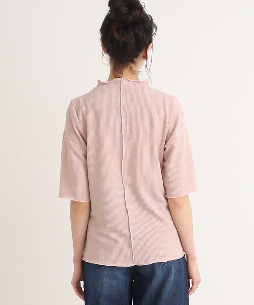 Cutie Blonde（キューティーブロンド）の「◆ストライプ調 5分袖メローインナー（Tシャツ/カットソー・レディース・オフホワイト/ベビーピンク/ブラック・01/02/03）」の11枚目の写真