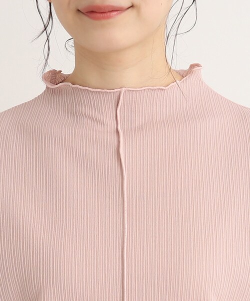 Cutie Blonde（キューティーブロンド）の「◆ストライプ調 5分袖メローインナー（Tシャツ/カットソー・レディース・オフホワイト/ベビーピンク/ブラック・01/02/03）」の8枚目の写真