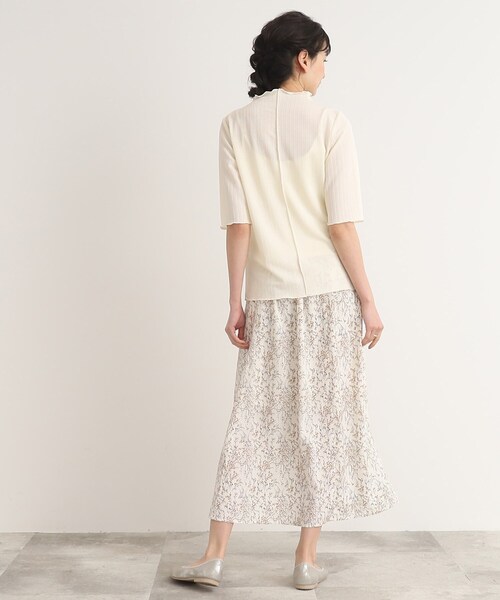 Cutie Blonde（キューティーブロンド）の「◆ストライプ調 5分袖メローインナー（Tシャツ/カットソー・レディース・オフホワイト/ベビーピンク/ブラック・01/02/03）」の22枚目の写真