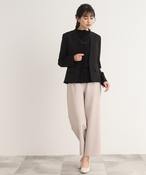 Cutie Blonde（キューティーブロンド）の「◆ストライプ調 5分袖メローインナー（Tシャツ/カットソー・レディース・オフホワイト/ベビーピンク/ブラック・01/02/03）」の6枚目の写真