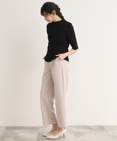 Cutie Blonde（キューティーブロンド）の「◆ストライプ調 5分袖メローインナー（Tシャツ/カットソー・レディース・オフホワイト/ベビーピンク/ブラック・01/02/03）」の13枚目の写真