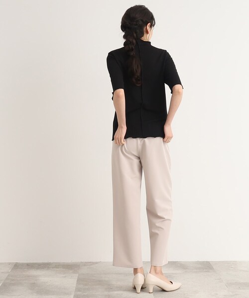 Cutie Blonde（キューティーブロンド）の「◆ストライプ調 5分袖メローインナー（Tシャツ/カットソー・レディース・オフホワイト/ベビーピンク/ブラック・01/02/03）」の10枚目の写真