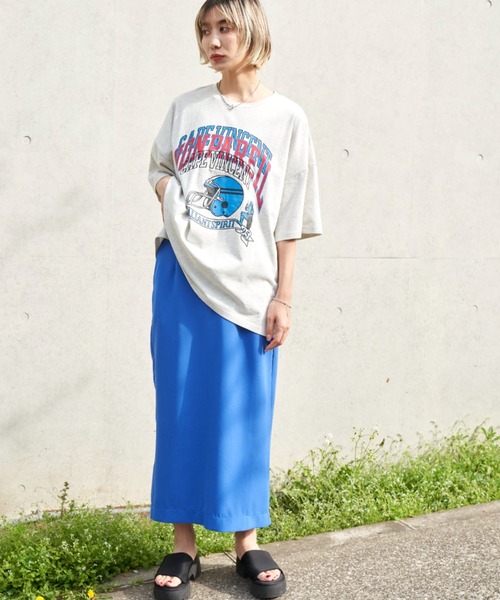 Auntie Rosa Holiday(アンティローザホリデー)の「アメフトロゴ刺繍T(Tシャツ/カットソー・レディース・ナチュラル/オフホワイト/ネイビー・FREE)」の17枚目の写真
