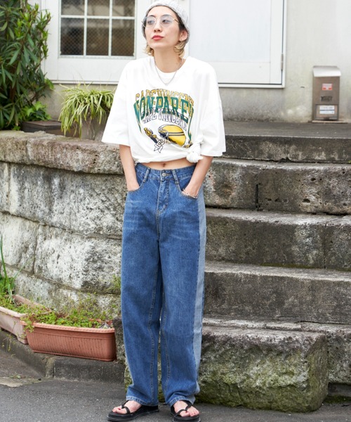 Auntie Rosa Holiday(アンティローザホリデー)の「アメフトロゴ刺繍T(Tシャツ/カットソー・レディース・ナチュラル/オフホワイト/ネイビー・FREE)」の10枚目の写真